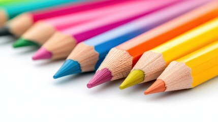 A group of colorful pencils scattered around a blank canvas, representing the tools and inspiration for creative pursuits.