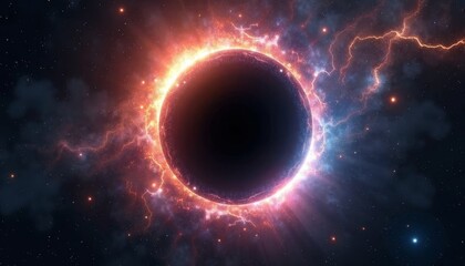 Fototapeta premium Vibrant Celestial Scene of Cosmic Ring with Glowing Energy Effects