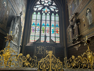 Obraz premium stained glass window in church