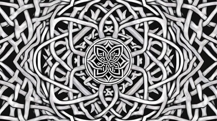 Fototapeta premium Abstract Black And White Celtic Knotwork Design