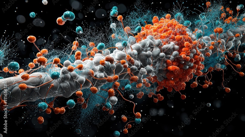 Poster exploring hemoglobin's molecular structure a detailed model analysis in scientific environments from