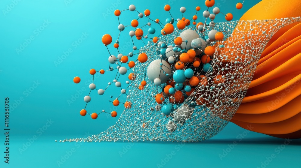 Poster Visualizing gas phase molecules a colorful interpretation of molecular structures in a scientific environment from a creative perspective