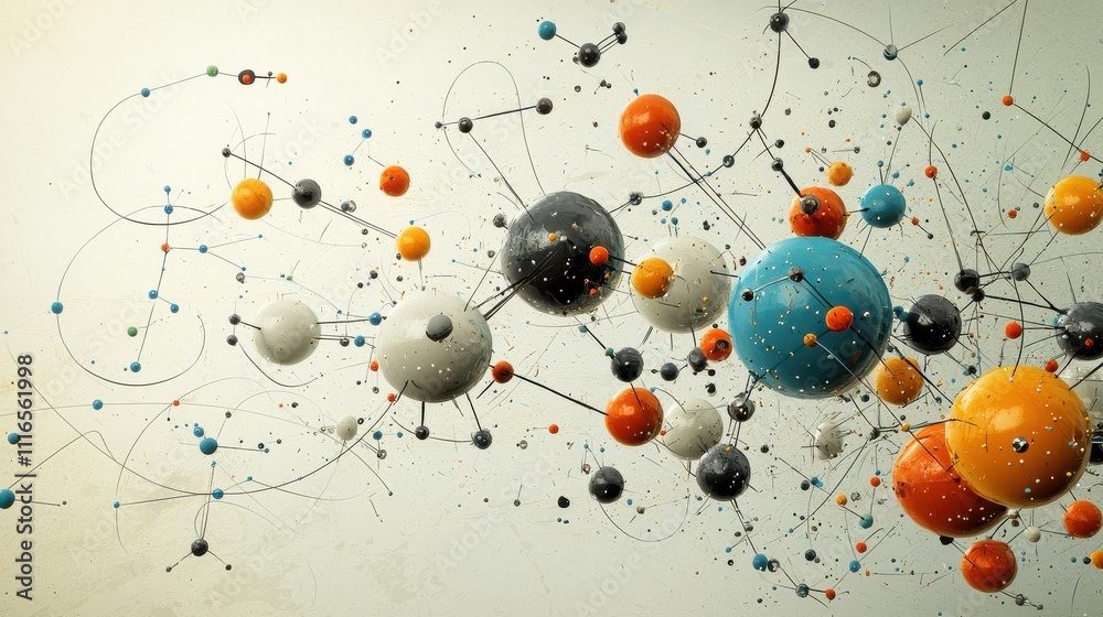 Aufkleber Exploring molecular interactions in polymer standards a scientific visualization of chemical dynamics in a laboratory environment
