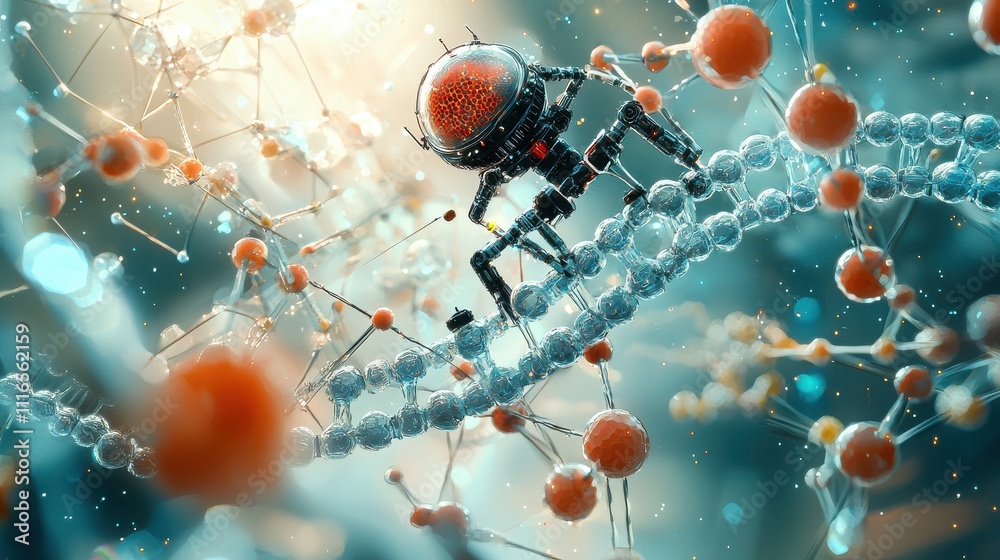 Leinwandbilder Exploring digital molecular constructs futuristic standards in science laboratories through innovative technology and abstract visualization