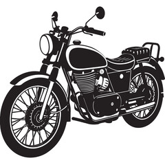 Fototapeta premium Royal enfield motor cycle linocut illustration 