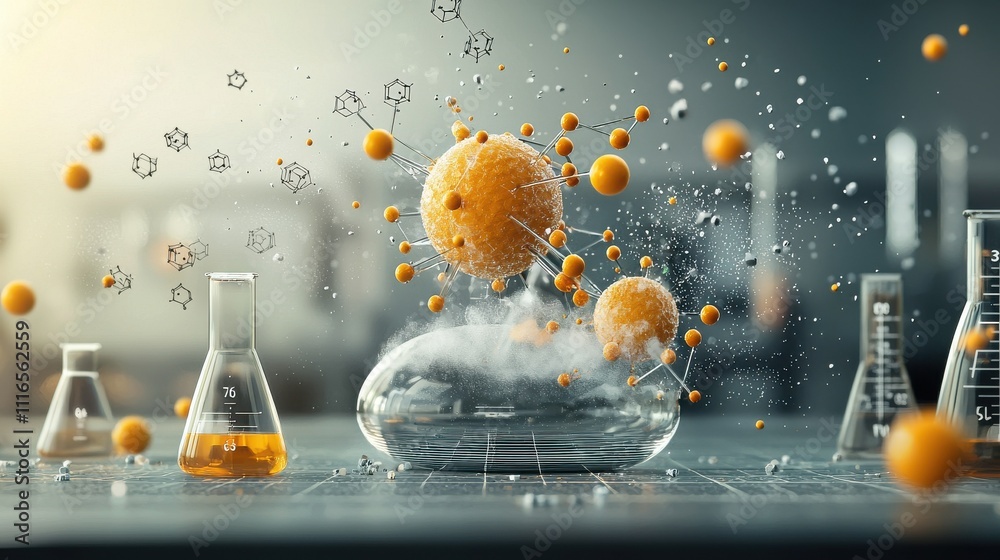 Poster Dynamic simulation of chemical reactions between mo standard in laboratory environment a comprehensive study on molecular interactions