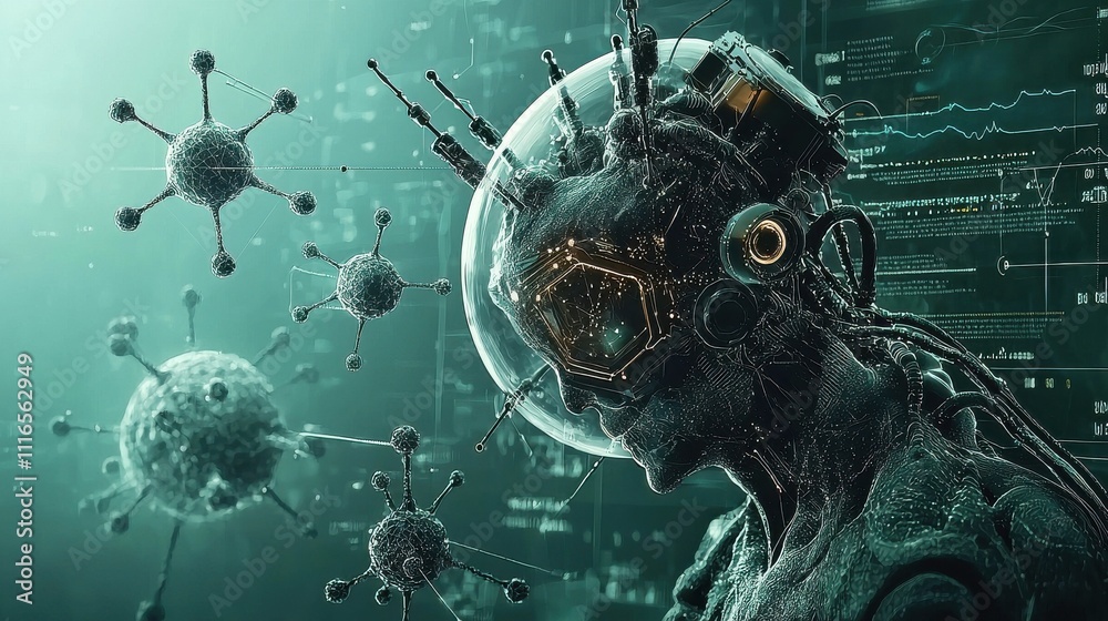 Leinwandbilder Exploring futuristic molecular structures in a digital laboratory environment an immersive visualization of advanced scientific concepts