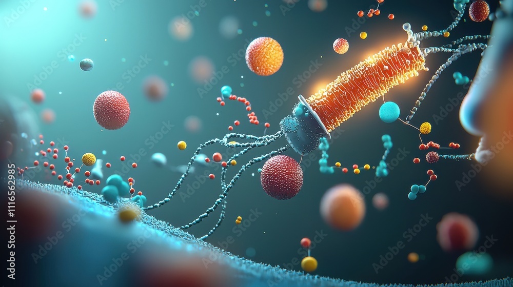 Aufkleber Illuminating molecular protein models in a standard laboratory setting 3d visualization of interactions and structures scientific analysis of protein dynamics