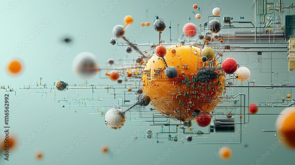 Poster Exploring futuristic molecular structures in a virtual lab environment a stunning visualization of science and technology concepts
