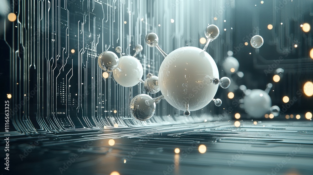 Poster Illuminating hydrogen molecules in a standard format laboratory environment 3d visualization scientific perspective chemistry concept for enhanced understanding