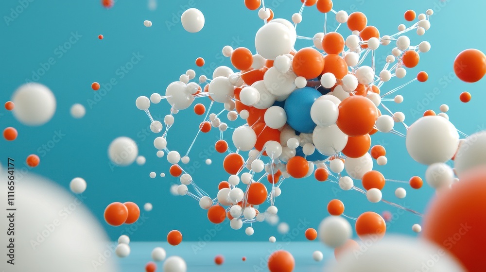 Poster visualizing the molecular dynamics of oil and water separation scientific illustration laboratory se