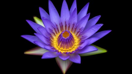 Fototapeta premium Vibrant Purple Lotus Flower in Close-Up.