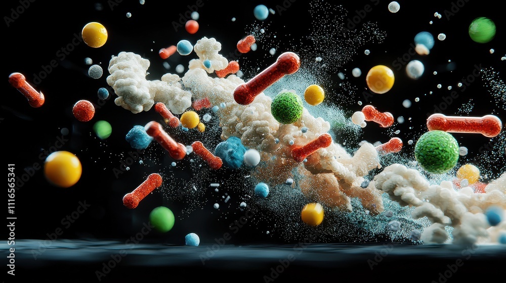 Leinwandbilder molecular bonds breaking under high pressure standard laboratory setting scientific visualization dy
