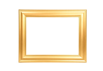 Fototapeta premium Elegant gold picture frame on white background