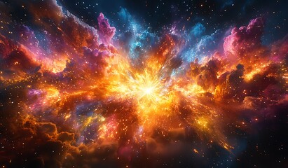 Colorful Explosion in Space

