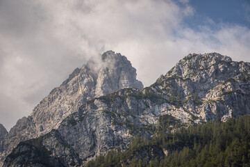 Enchanted scenery of huge mountains deep in Triglav National Park, Slovenia.