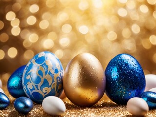 easter eggs in a nest