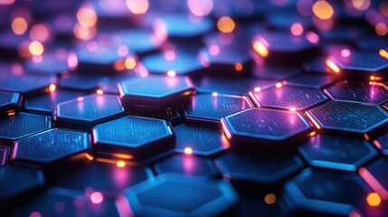 Obraz premium Abstract glowing hexagonal network.