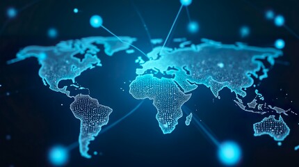 Obraz premium Global network connection Internet, social media, travel, global networking pattern for communication or logistical concepts. 