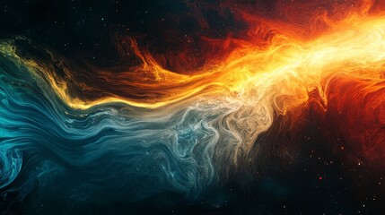 Fototapeta premium Striking Visualization of Solar Storms with Vibrant Color Dynamics