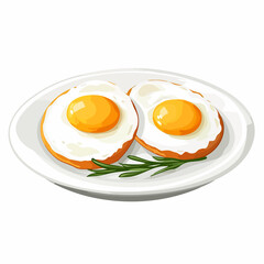 Delicious Fried Eggs Dish on Plate for Breakfast