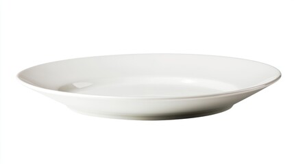 Pristine White Plate on White Backdrop. Perfect for Food Presentation and Dining Concepts