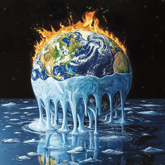 water polution and ai pollution earth in the water