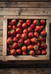 Strawberries filling a reclaimed wood container , earthy, garden, strawberries
