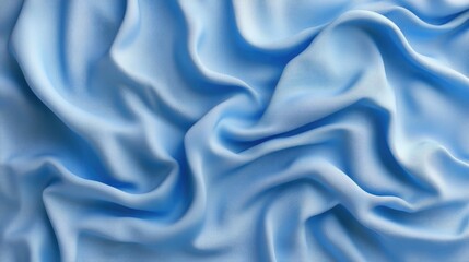 Obraz premium Elegant Blue Drapery: Soft Textile Fabric Flowing Gracefully on a Horizontal Background