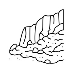 landslide weather natural phenomena line icon vector. landslide weather natural phenomena sign. isolated contour symbol black illustration