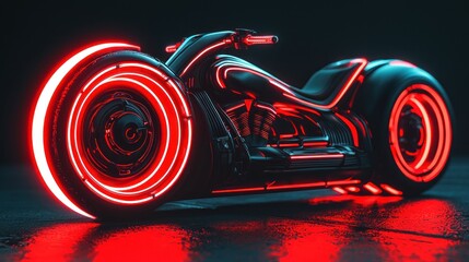 Futuristic Neon Motorcycle: A Cyberpunk Dream Machine