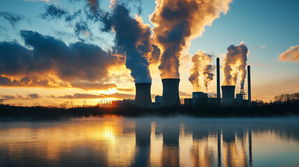 Air pollution in the world and see smoke from chimney