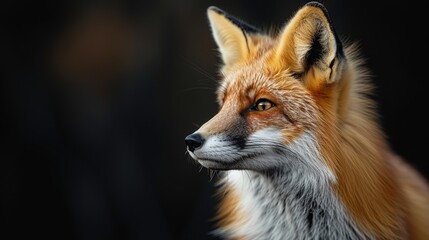 Obraz premium Fox isolated on black background
