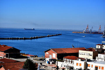 View of the port of Thessaloniki,Greece.