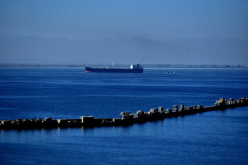 Cargo ship in port of Thessaloniki,Greece