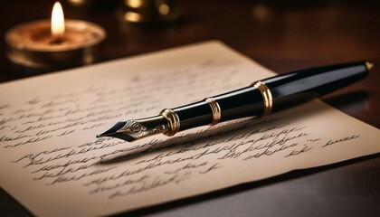 fountain pen and book