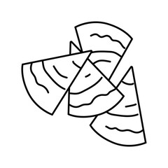 hummus with pita chips line icon vector. hummus with pita chips sign. isolated contour symbol black illustration