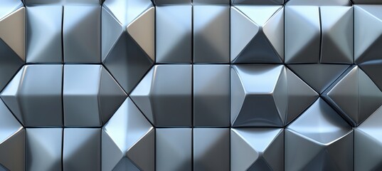 Obraz premium Grey Metallic Diamond Patterned Background