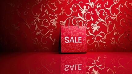 Sales promotion poster with shopping bags in holiday shopping season.