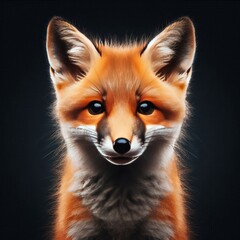 Obraz premium Sharp and Vibrant Adorable Fox Photo Studio Look