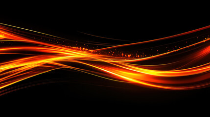 Elegant abstract design featuring flowing orange and black waves highlighting contrasts and depth in a modern artistic composition