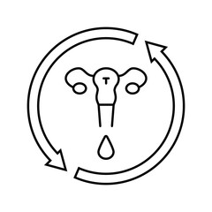 menstrual disorders woman disease line icon vector. menstrual disorders woman disease sign. isolated contour symbol black illustration