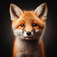 Obraz premium Striking Fox Portrait with Vibrant Color Detailing