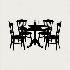 a vector illustration of a black table silhouette