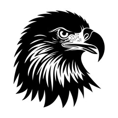 Obraz premium a vector image of a black eagle silhouette against