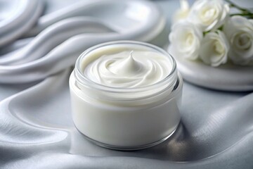 Lotion skincare cream texture cosmetic display, Isolated Background.