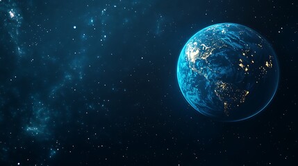 Obraz premium Earth floating in vibrant night sky game background theme image