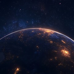 Earth surrounded by stars in night sky game scenery image