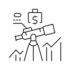 financial forecast budget planning line icon vector. financial forecast budget planning sign. isolated contour symbol black illustration