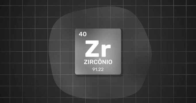 chemical element Periodic Table Zirc&ocirc;nio Zirconium background in portuguese